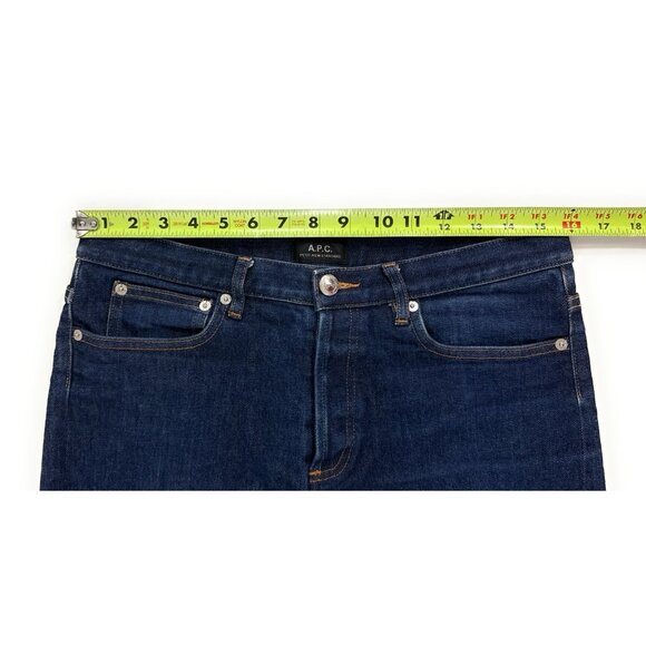 APC Petit New Standard Unisex Jeans Size 32x27 Slim Tapered Button Fly - Picture 5 of 11